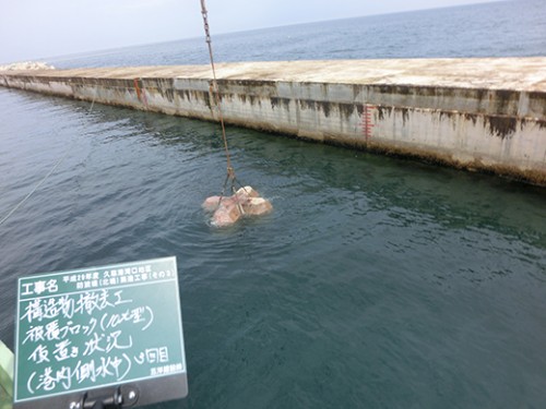 04構造物撤去工 被覆ブロック（10ｔ型）仮置き状況2 520