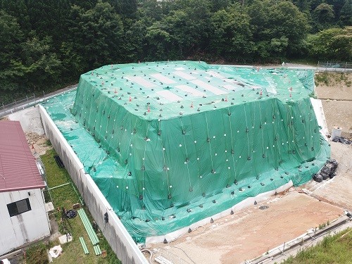 写真4 養生シート敷設完了
